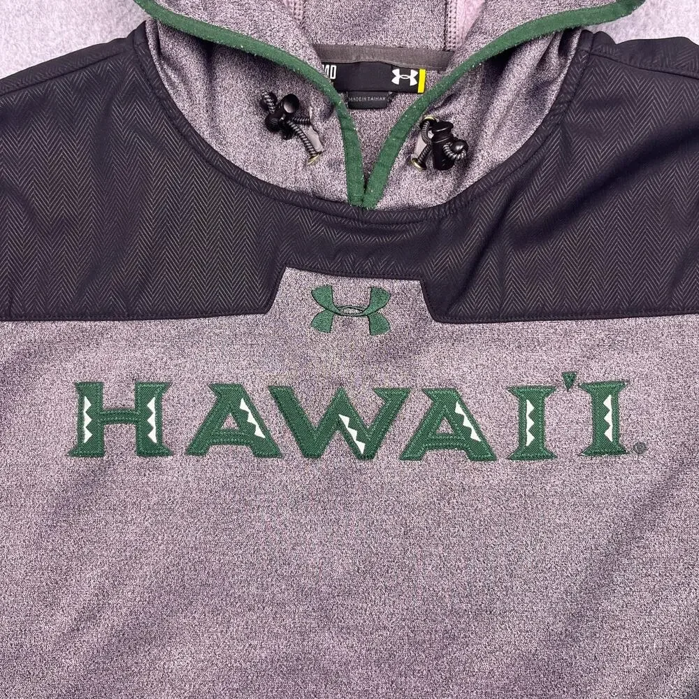 under armour hawaii hoodie gray long sleeve mens medium